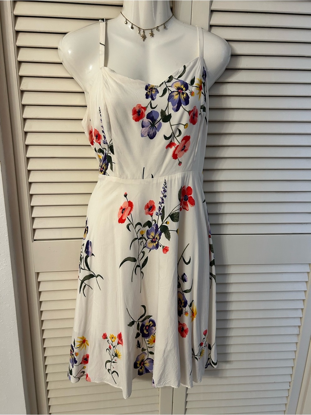 Old Navy White Floral Spaghetti-Strap Mini Dress